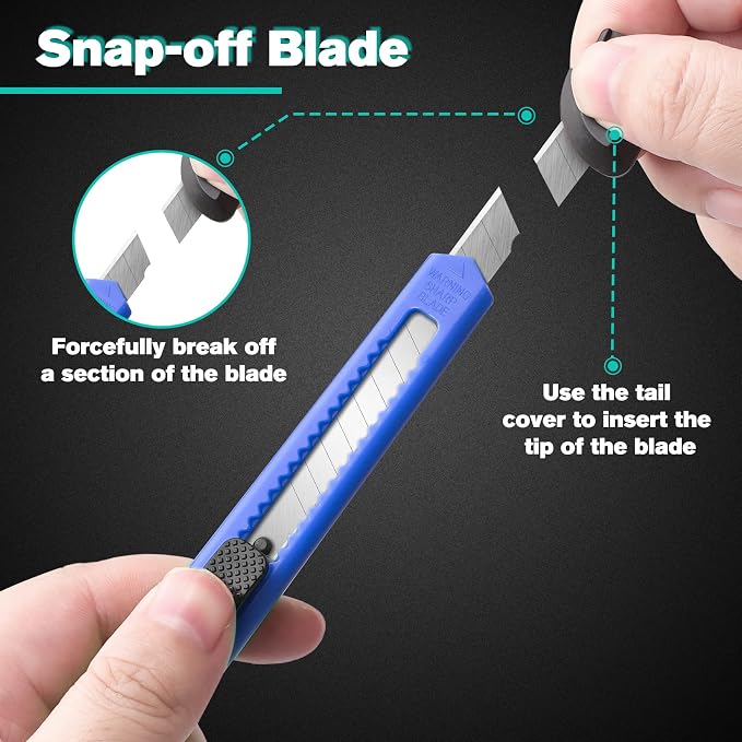 DIYSELF 24Pack Box Cutters Utility Knife Box Cutter Retractable, Extended Use - Image 5