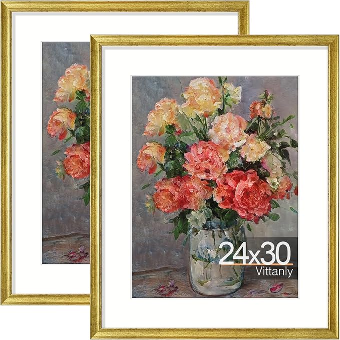 Vittanly 24x30 Picture Frames Set of 2, Ornate Vintage Photo Frame by Vittanly
