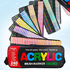 240 Colors Bag Acrylic Paint Markers Set, Soft Flexible Brush Markers - Image 5