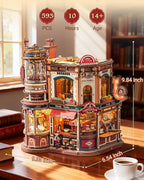 ROKR Dream Coffee Factory, Wooden Music Box Model, Mechanical 3D Wooden Puzzles - Image 4