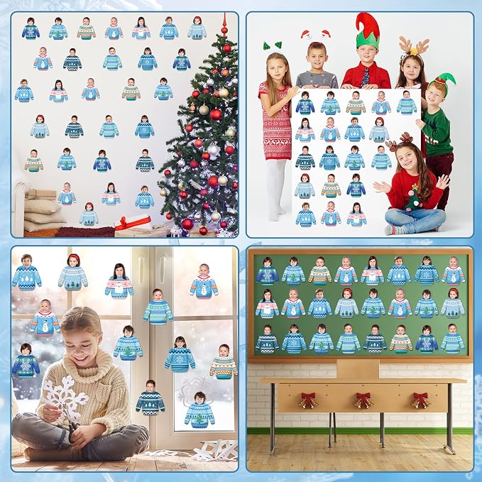 60pcs Winter Theme DIY Cutouts Sweater Bulletin Board Decoration Set Christmas - Image 7