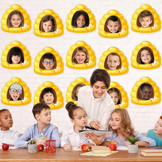 gisgfim 80Pcs Bee Hive Cutouts Summer Honey Bee Hive Decorations Bulletin Board - Image 5
