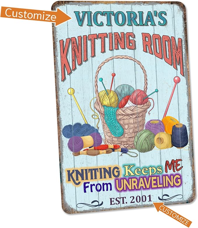 Personalized Knitting Room Sign Custom Sign Art Room Décor - Image 2