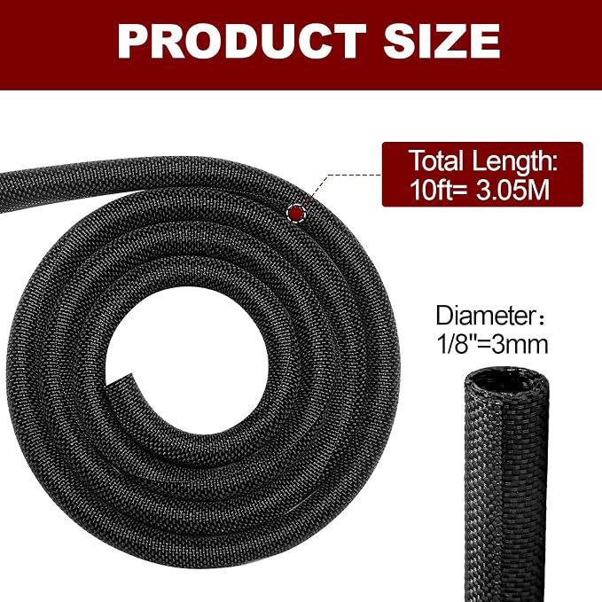 Automotive Wire Loom High Temperature Braided Wraps, Split-Sleeve Heat - Image 5