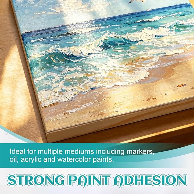 ESRICH 8x10 Inch Wood Panels for Painting, 2 Pack Craft Wood Canvas Boards - Image 4