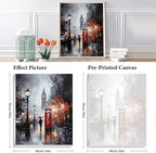 Framed Paint by Numbers Kit for Adults Beginner, London City View Street - Image 3
