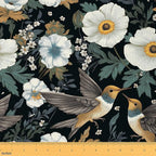 Hummingbird Fabric by The Yard, Botanical Flowers Rustic DIY Art Project by CastleFairy