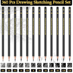 360 Pcs Drawing Sketching Pencil Set Professional Graphite Charcoal Gift Bulk - Image 3
