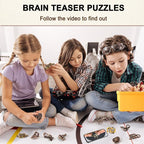 16 PCS Metal & Wooden Brain Teaser Puzzle Set – Challenging Logic & Ring Puzzles - Image 3