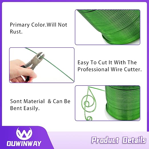 16Gauge Green Aluminum Crafts Wire 154FT, - Image 3