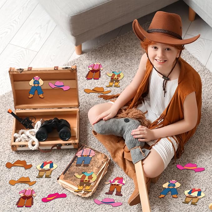 48Pcs Western Cowboy Hat Cutouts Bulletin Board Decorations Pink Cowgirl Paper - Image 5