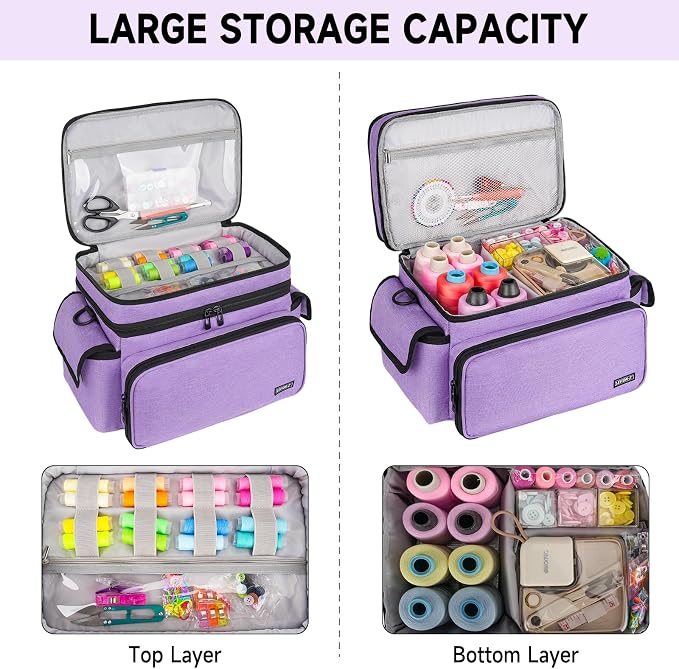 LEFOR·Z Large Sewing Supplies Organizer, Double-Layer Sewing Accessories - Image 3