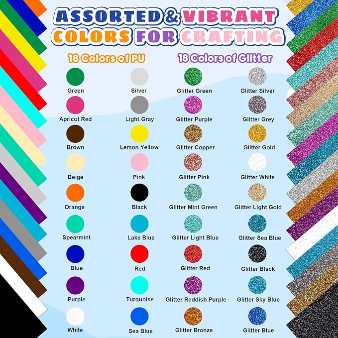 36 Pack HTV Heat Transfer Vinyl Sheets - Image 2