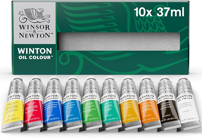 Winsor & Newton Winton Oil Color Paint, Starter Set, 10 x 37ml Tubes, 1.25 Fl Oz by WinsorNewton