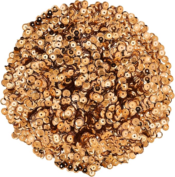 Mandala Crafts 6mm Cup Round Bronze Sequins - Image 2