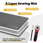 Mandala Crafts Self-Healing Cutting Mat Set – 9" x 12" A4 Black Gray - Image 4