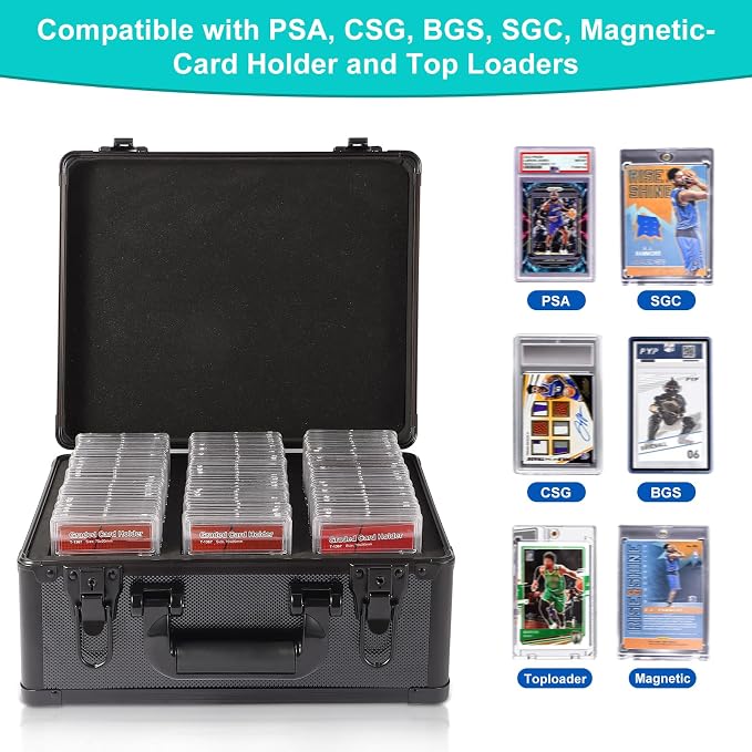 EcoVibe Graded Card Case, Aluminum Alloy Trading Card Storage Box - Image 4