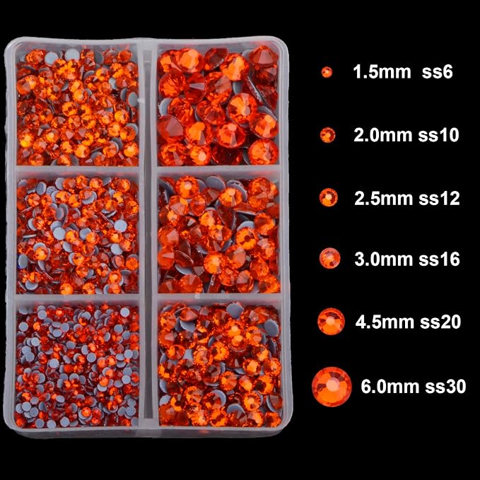 4000pcs Mixed Size Hot Fix Round Crystals Gems Glass Stones Hotfix Flat Back - Image 3