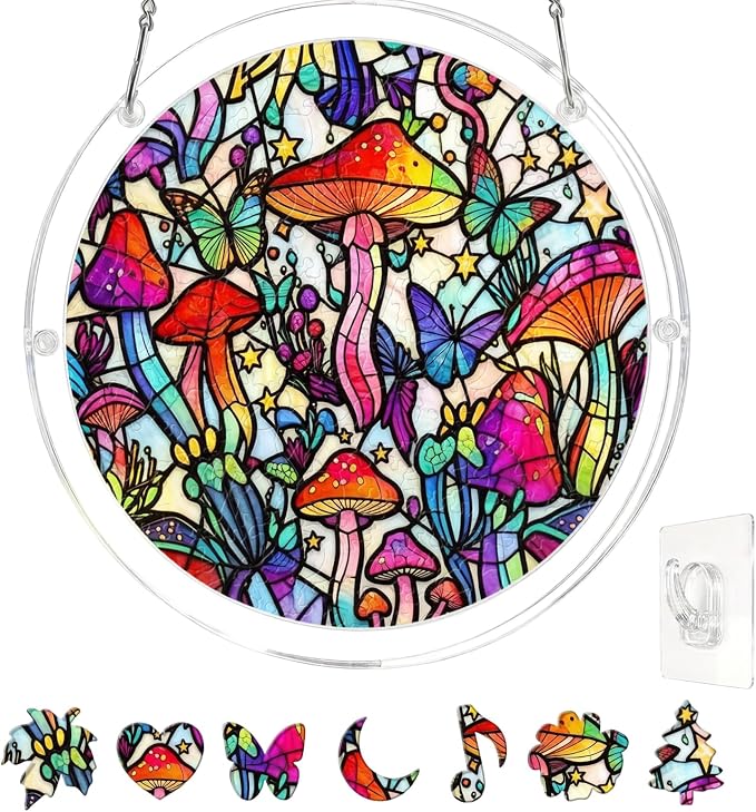 Acrylic Puzzle Suncatcher, Stained Glass Style Art DIY Puzzle by REAIJUNPIN