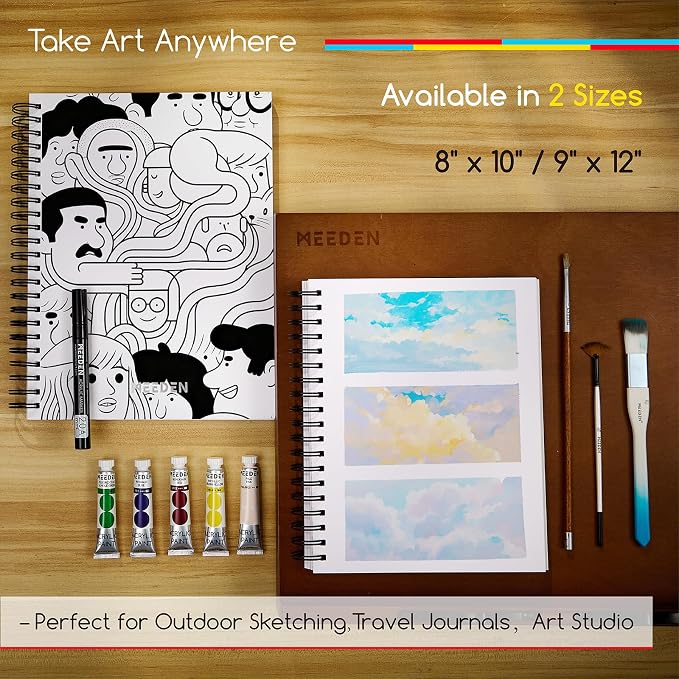 MEEDEN Mixed Media Paper Pad: 8" x 10" 112lb/165gsm Spiral Bound Mixed Media - Image 7