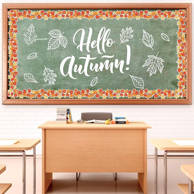 FYSUIMU 65.6 Ft Fall Thanksgiving Bulletin Board Borders Maple Leaves Vine Die - Image 4