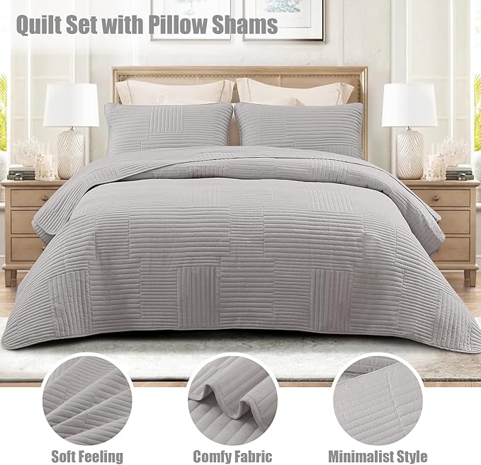 Whale Flotilla Ultra Soft King Quilt Bedding Set, Lightweight Microfiber Light - Image 2