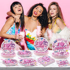 Qyeahkj 100Pcs 2000s Y2K Pink Decorations Party Supplies 90s Plates Napkins - Image 5