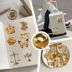 50 Pcs Luxury Golden Style Transparent Stickers - Image 4