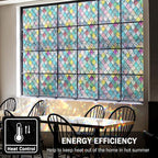Stained Glass Window Film, Window Privacy Films, Colorful Lattice Window Tint - Image 5