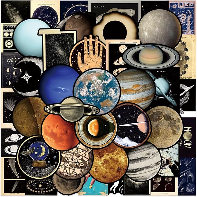50Pcs Transparent Astronomy Stickers by Unknown