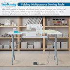 Studio Designs Folding Multipurpose Sewing & Craft Table w/ Machine Shelf - Image 8