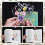 Kaluofan 103PCS Bookmark Making Kit, Transparent Flower Bookmarks, Handmade - Image 5