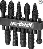 NordWolf 10-Piece Rotary Burr Wood Carving Rasp Files Set, by NordWolfTools