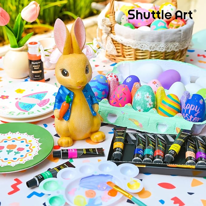 Shuttle Art Acrylic Paint Set, 16 x12ml Tubes Artist Quality Non Toxic Rich - Image 2