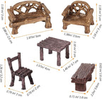Skylety 12 Pieces Garden Furniture Ornaments Miniature Table and Chairs Set - Image 2