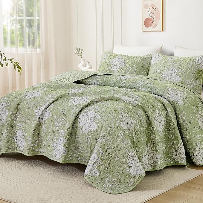 WONGS BEDDING Quilt King Size, Botanical Quilt - Image 8