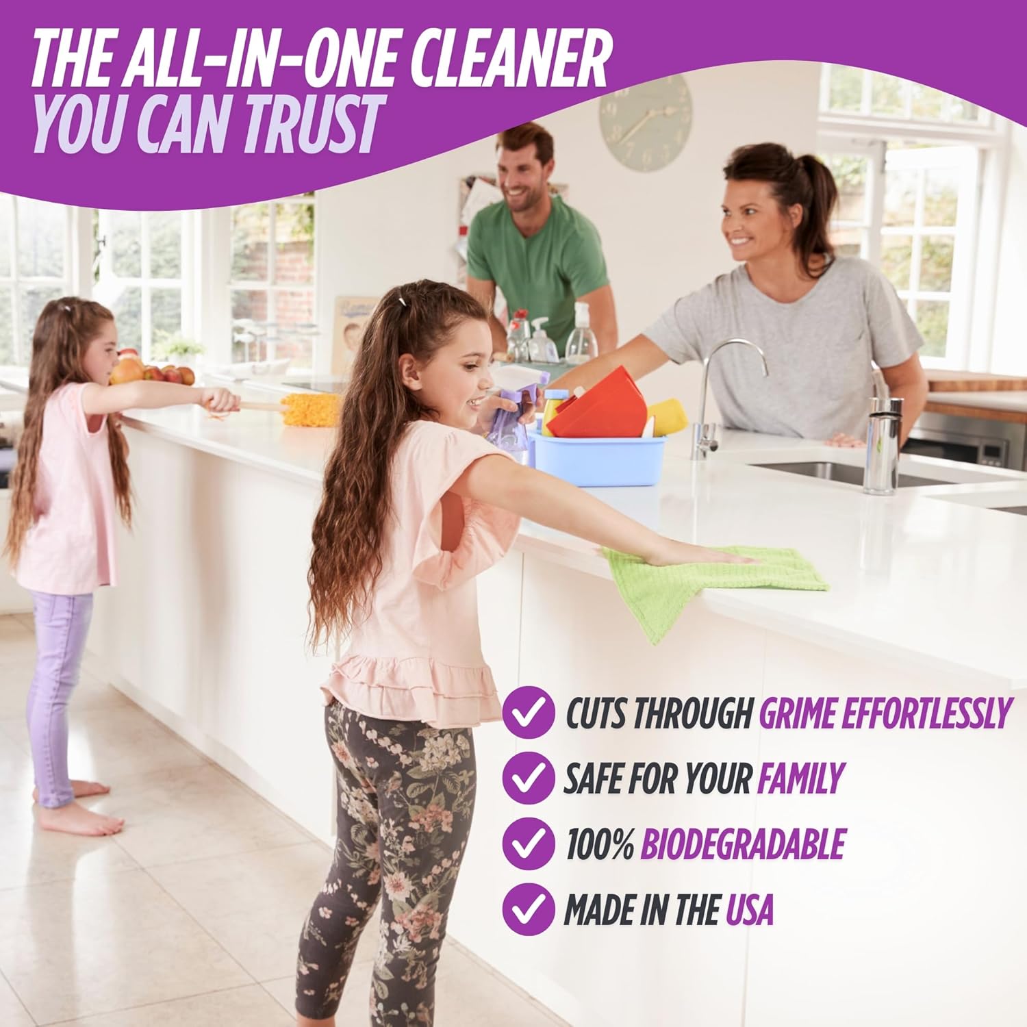Oh Yuk All Purpose Cleaner – All-in-One Combo Pack with Multi-Purpose Surface Spray and 4X Long-Lasting Concentrate Refill for Kitchen, Bathroom, Cabinets, Counters, Tile & More