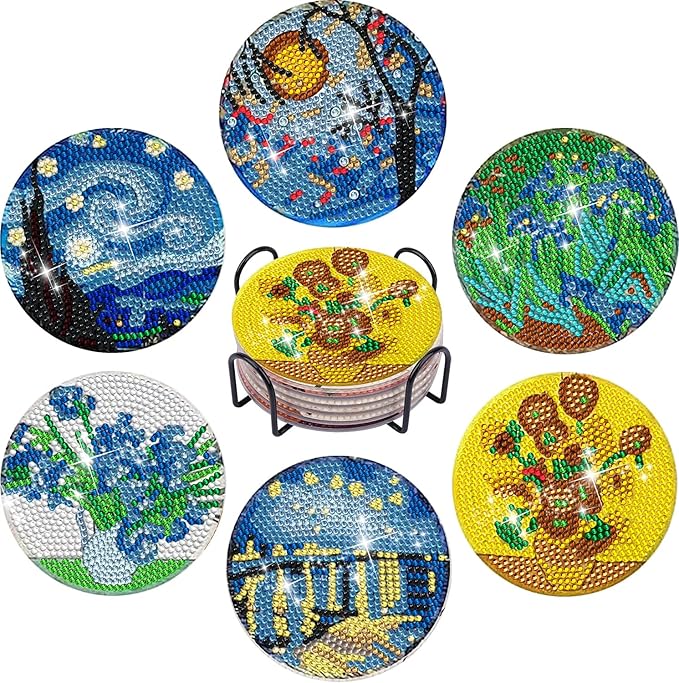 EWJRNSF 6 PCS Landscape Diamond Art Coasters Kit by EWJRNSFDiamondPainting
