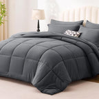 Love's cabin Twin Comforter Set Soot Grey, 5 Pieces Twin Bed in a Bag, All - Image 2