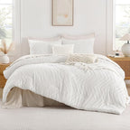 Andency White Comforter King Size, Boho Soft Fluffy Warm Lightweight Bedding - Image 2