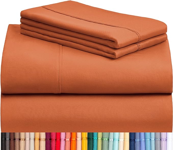LuxClub 4 PC King Size Sheet Set Deep Pockets 18" Wrinkle Free Cooling Sheets by LuxClub