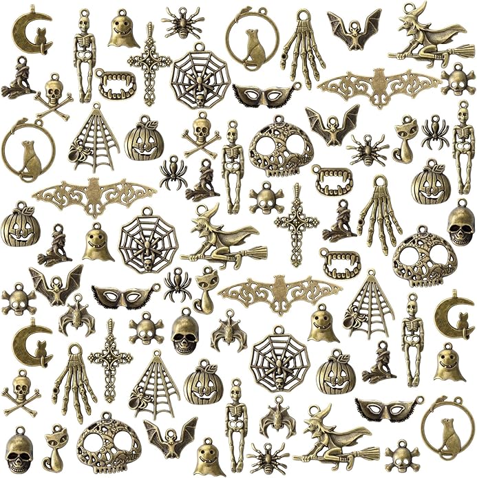 Hicarer 80 Pieces Antique Silver Pendants Charms Pendants Gothic Jewelry Making by Hicarer