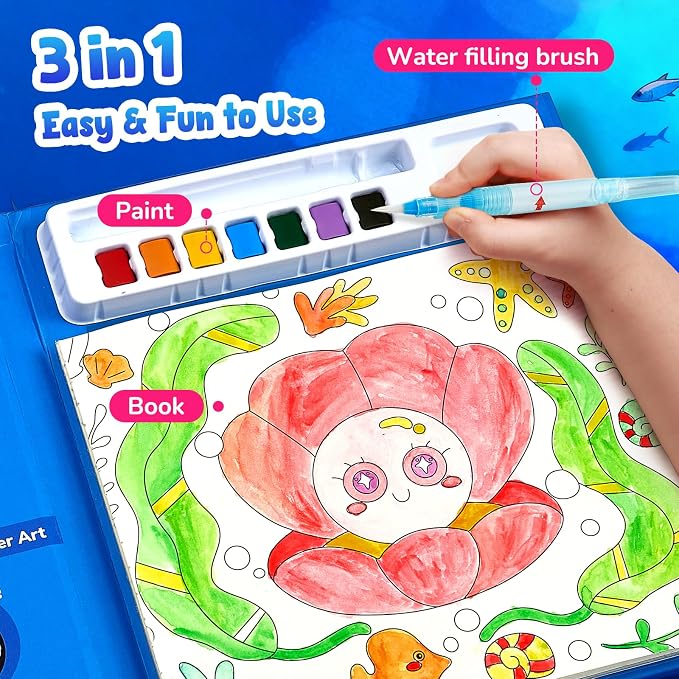 JoyCat Paint with Water Coloring Books & Shimmer Art | Art & Craft Activity - Image 3