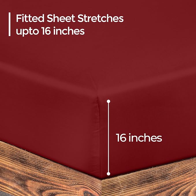 ROYALE LINENS 300 Thread Count 100% Long Staple Combed Cotton Fitted Sheet - Image 2