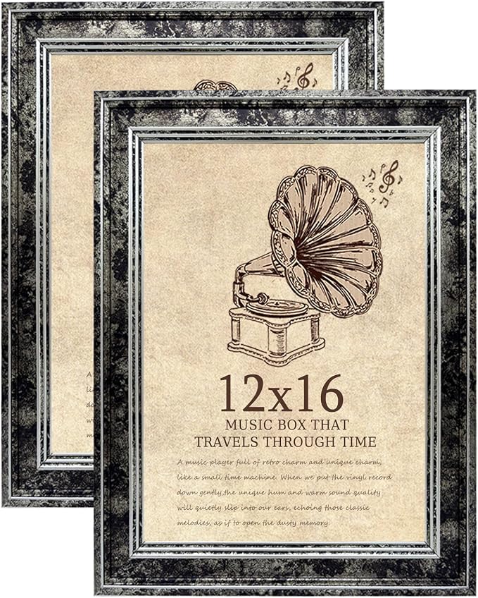 12x16 Picture Frame with Real Glass set of 2-Vintage Frames by TKYGU