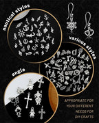 JIALEEY 300 PCS Wholesale Bulk Lots Jewelry Making Charms Mixed Smooth Tibetan - Image 5
