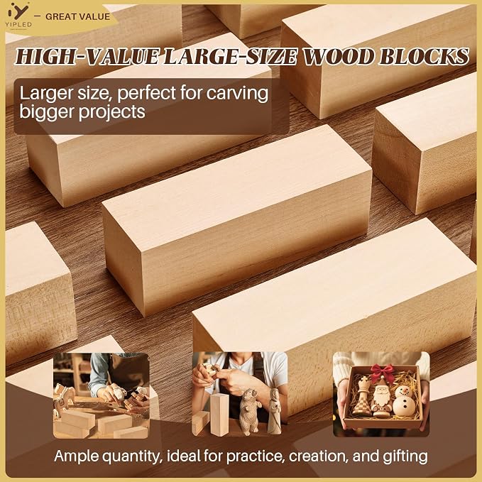 16PCS Basswood Carving Blocks, Carving Wood Blocks - Image 4