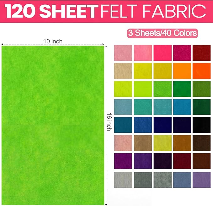 Reginary 120 Pcs 10 x 16 Inch Felt Sheets Bulk - Image 3