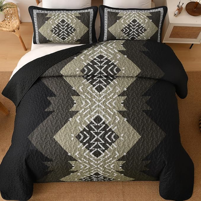 Dintszyayue Boho Quilt Set King Size, 3 Pieces Texture Southwestern Bedding Set - Image 3