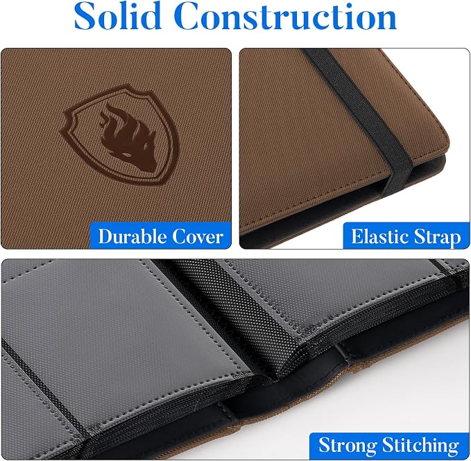 Premium 9 Pocket Card Binder for 540 Cards, Fabmaker PU Cover Trading Card - Image 2